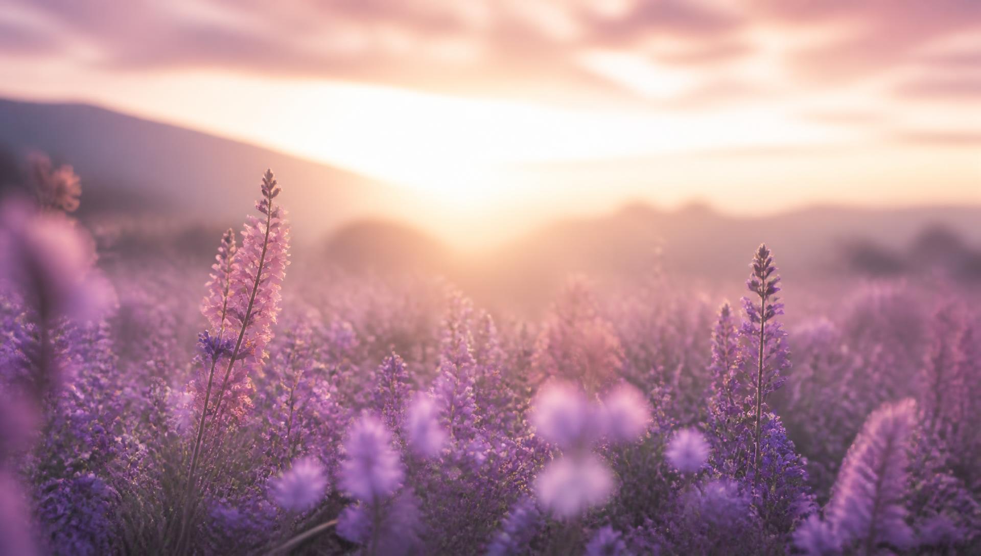 Lavender meadow at dawn